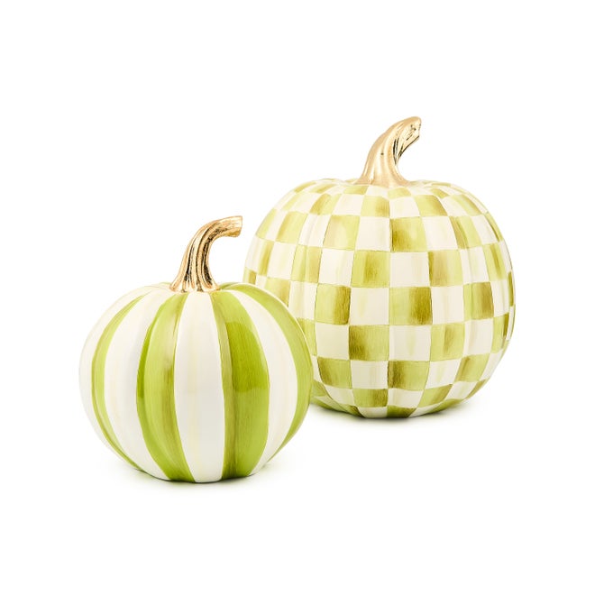 Classic Moss Stripe Small & Check Medium Pumpkin Set - {current_domain}