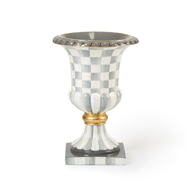 Sterling Check Pedestal Tabletop Urn - {current_domain}