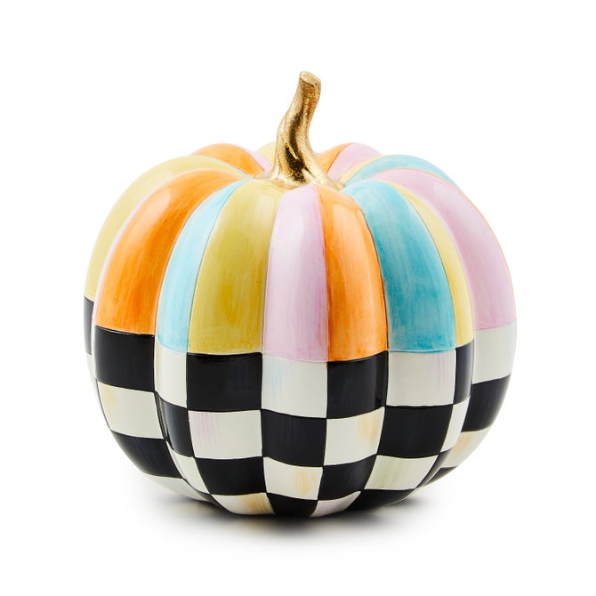 Cotton Candy Mini Check & Stripe Pumpkin - {current_domain}