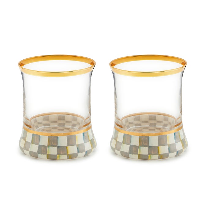 Sterling Check Tumbler Glass, Set of 2 - {current_domain}