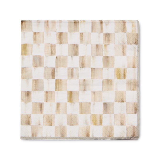 Mocha Check Dinner Paper Napkins - {current_domain}