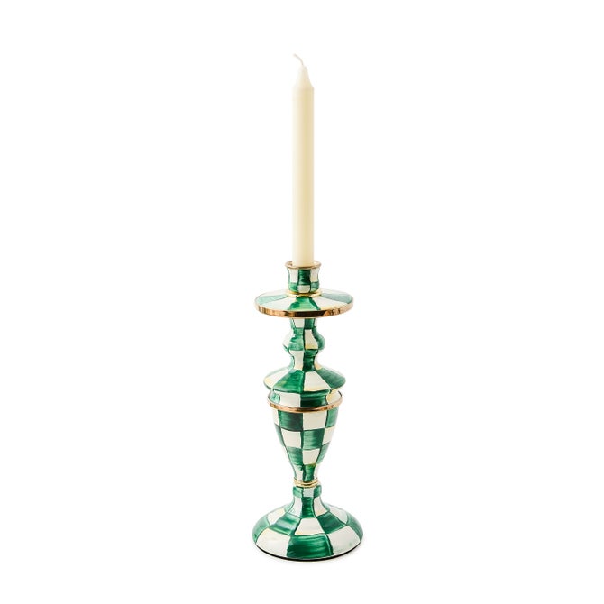 Emerald Check Medium Candlestick - {current_domain}