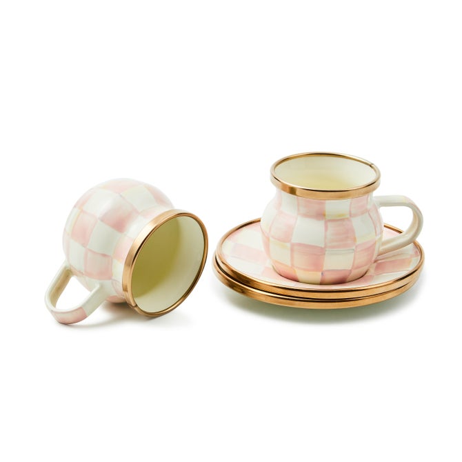 Rosy Check Espresso Cup & Saucer Set - {current_domain}