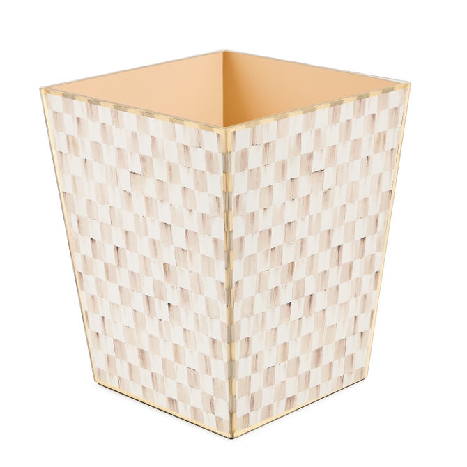 Mocha Check Glass Waste Bin - {current_domain}