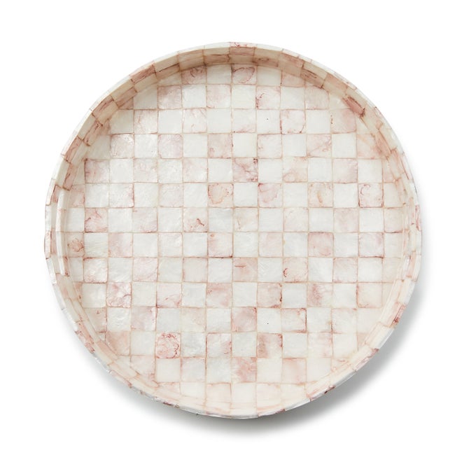 Rosy Check Capiz Round Tray - {current_domain}