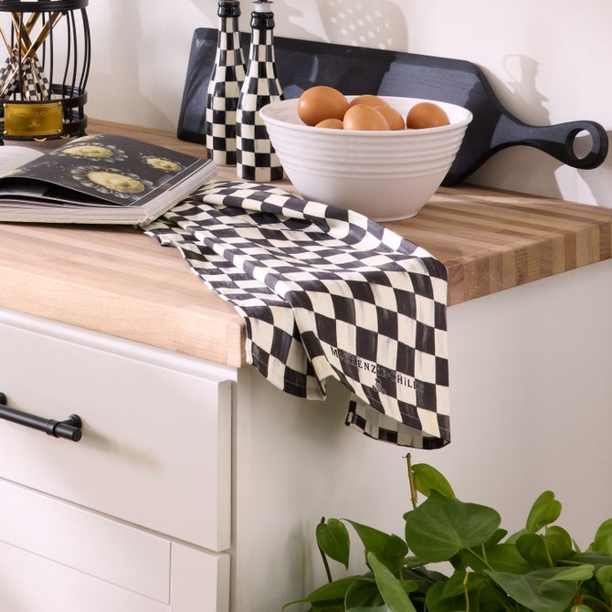 Check Printed Dish Towel - {current_domain}