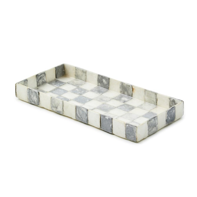 Sterling Check Capiz Vanity Tray - {current_domain}