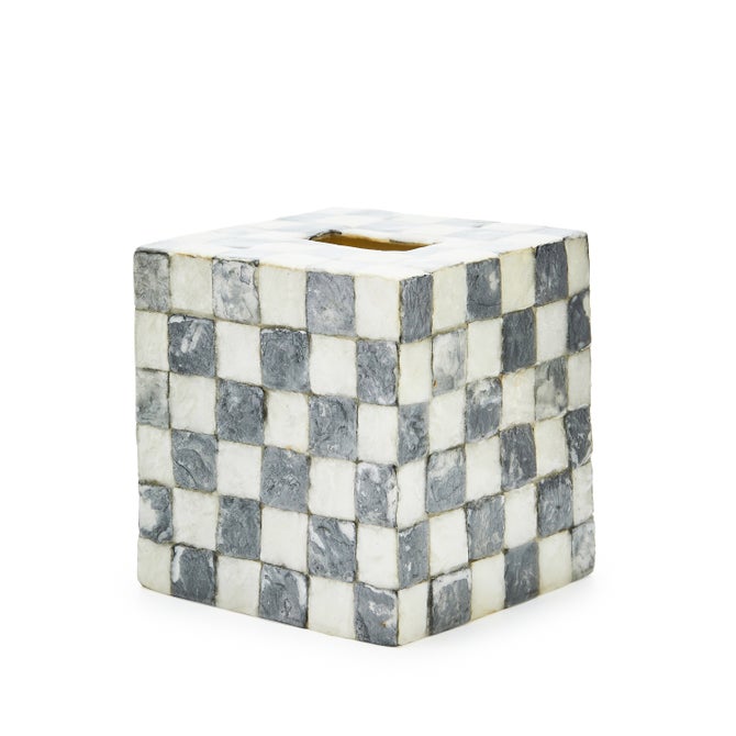 Sterling Check Capiz Boutique Tissue Box Cover - {current_domain}