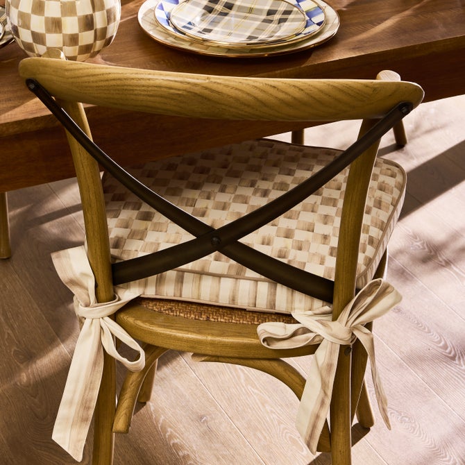 Mocha Check Chair Cushion - {current_domain}