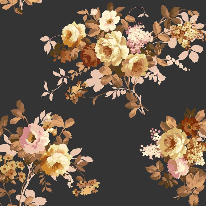 Mocha Wild Rose Peel & Stick Wallpaper - {current_domain}