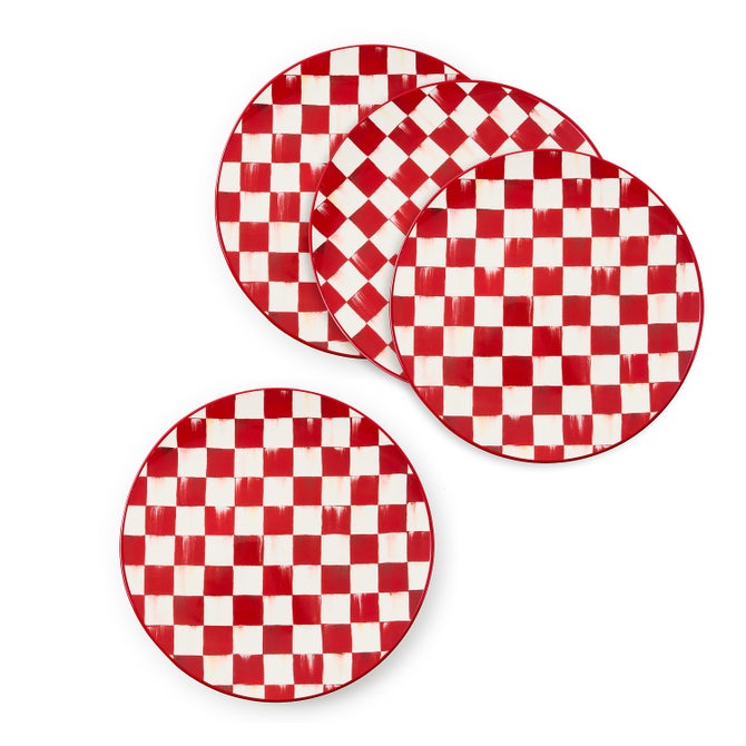 Cherry Check Dinner Plates, Set of 4 - {current_domain}