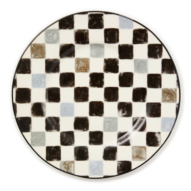 Black Check Dinner Plate - {current_domain}