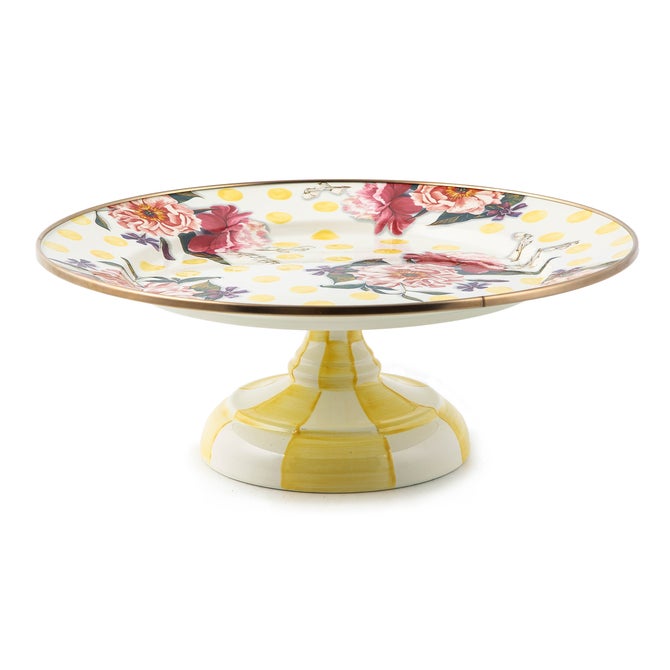 Wildflowers Yellow Small Pedestal Platter - {current_domain}