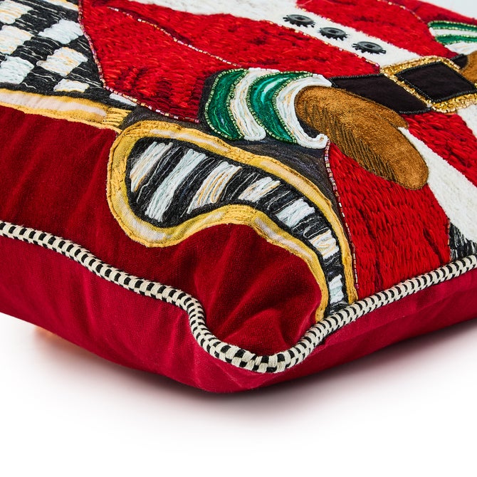 Holiday Black Santa Throw Pillow - {current_domain}