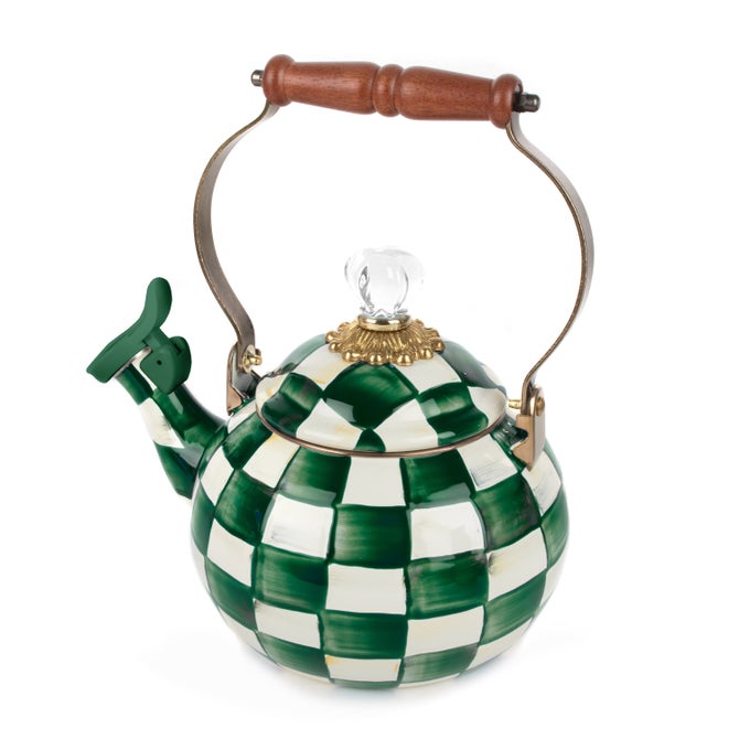 Emerald Check Whistling Tea Kettle - {current_domain}