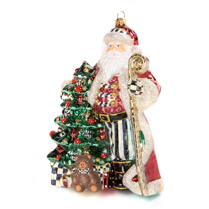 Christmas Magic Santa With Staff Glass Ornament - {current_domain}