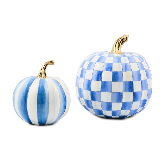 Classic Royal Stripe Small & Check Medium Pumpkin Set - {current_domain}