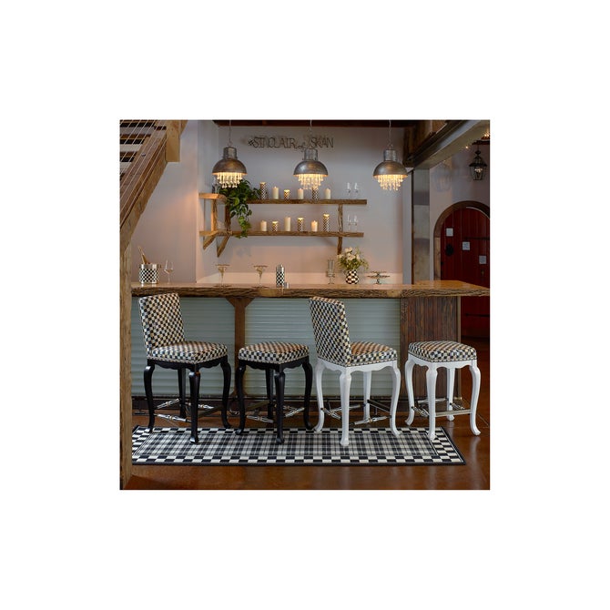 Courtly Check Black Counter Stool - {current_domain}