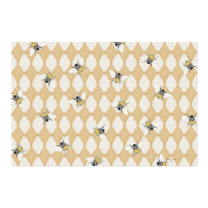 Honeycomb with Bees Floor Mat - {current_domain}