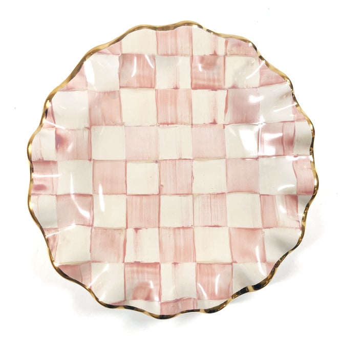 Rosy Check Ceramic Fluted Dessert Plate - {current_domain}