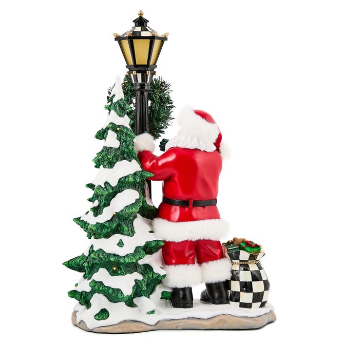 Santa by Lamp Post Illuminated Figure - {current_domain}