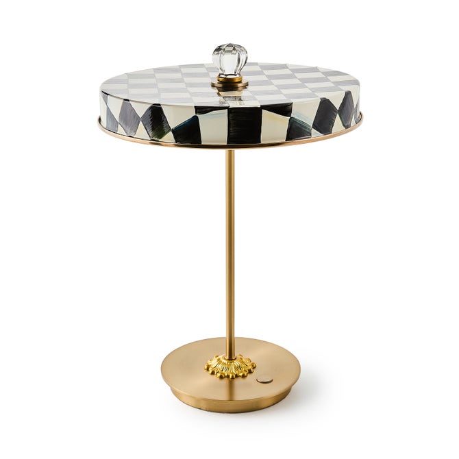 Courtly Check LED Rechargeable Disk Table Lamp - {current_domain}