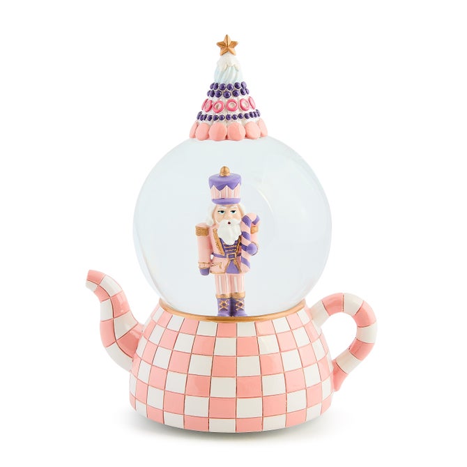 Rosy Check Teapot Snow Globe - {current_domain}