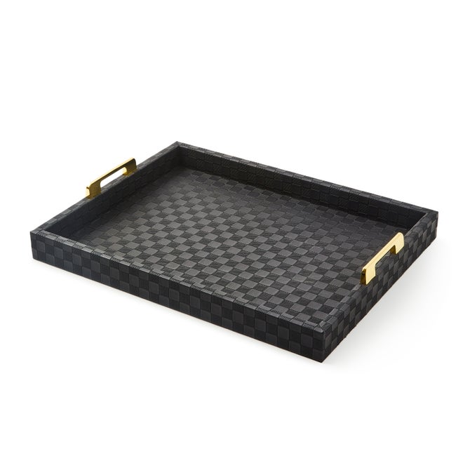 Black Faux Leather Large Tray - {current_domain}