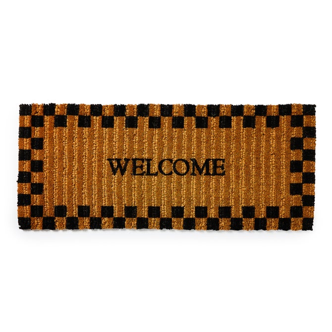 Welcome Checked Double Door Entrance Mat - {current_domain}
