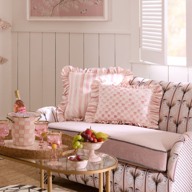 Check Ruffle Pillow - {current_domain}