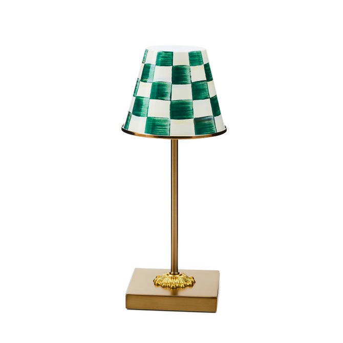 Emerald Check LED Rechargeable Cafe Table Lamp - {current_domain}