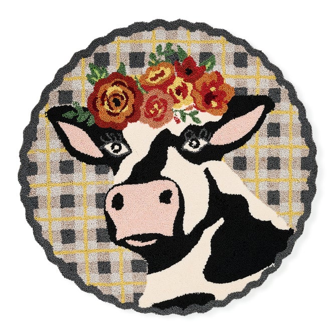 Farmhouse Frida Cowlo 3' Round Rug - {current_domain}