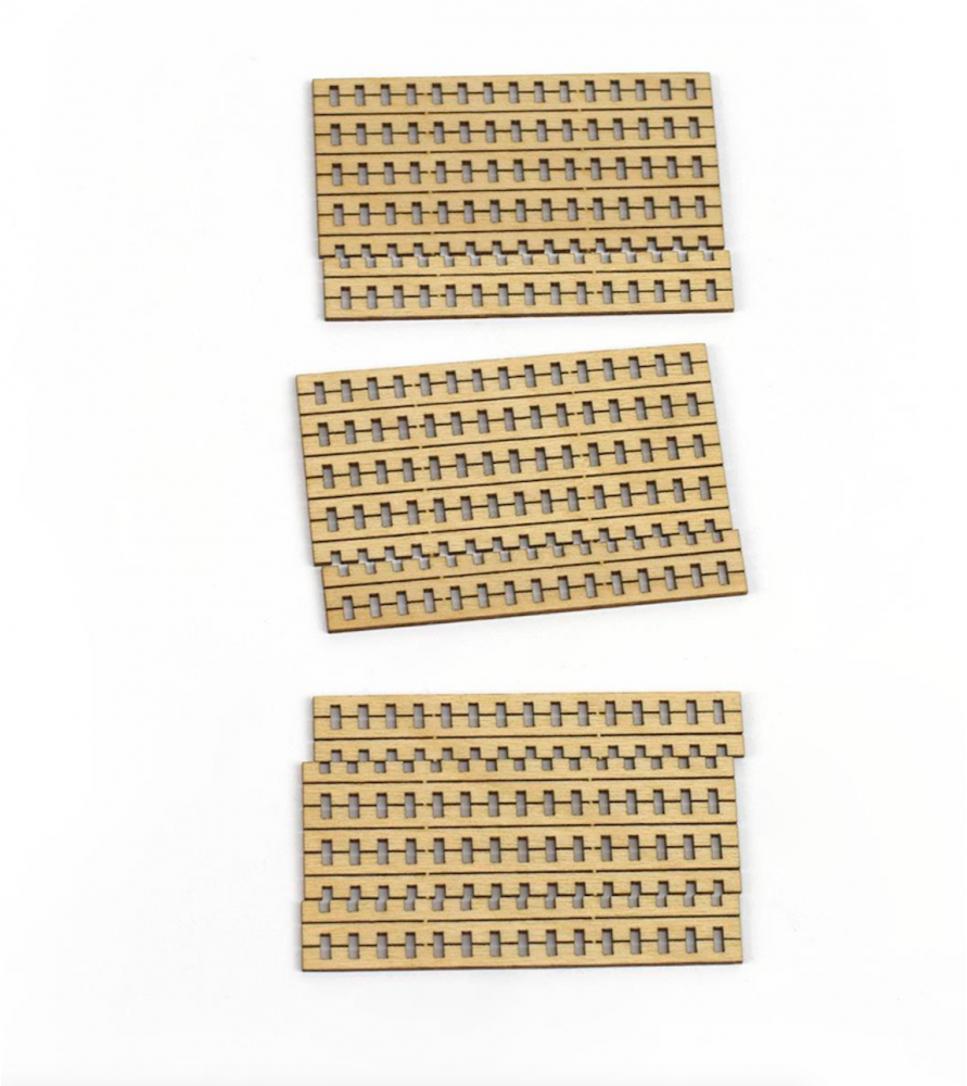 Grating in Birch Wood 55 mm (30 Units) for Ship Modeling