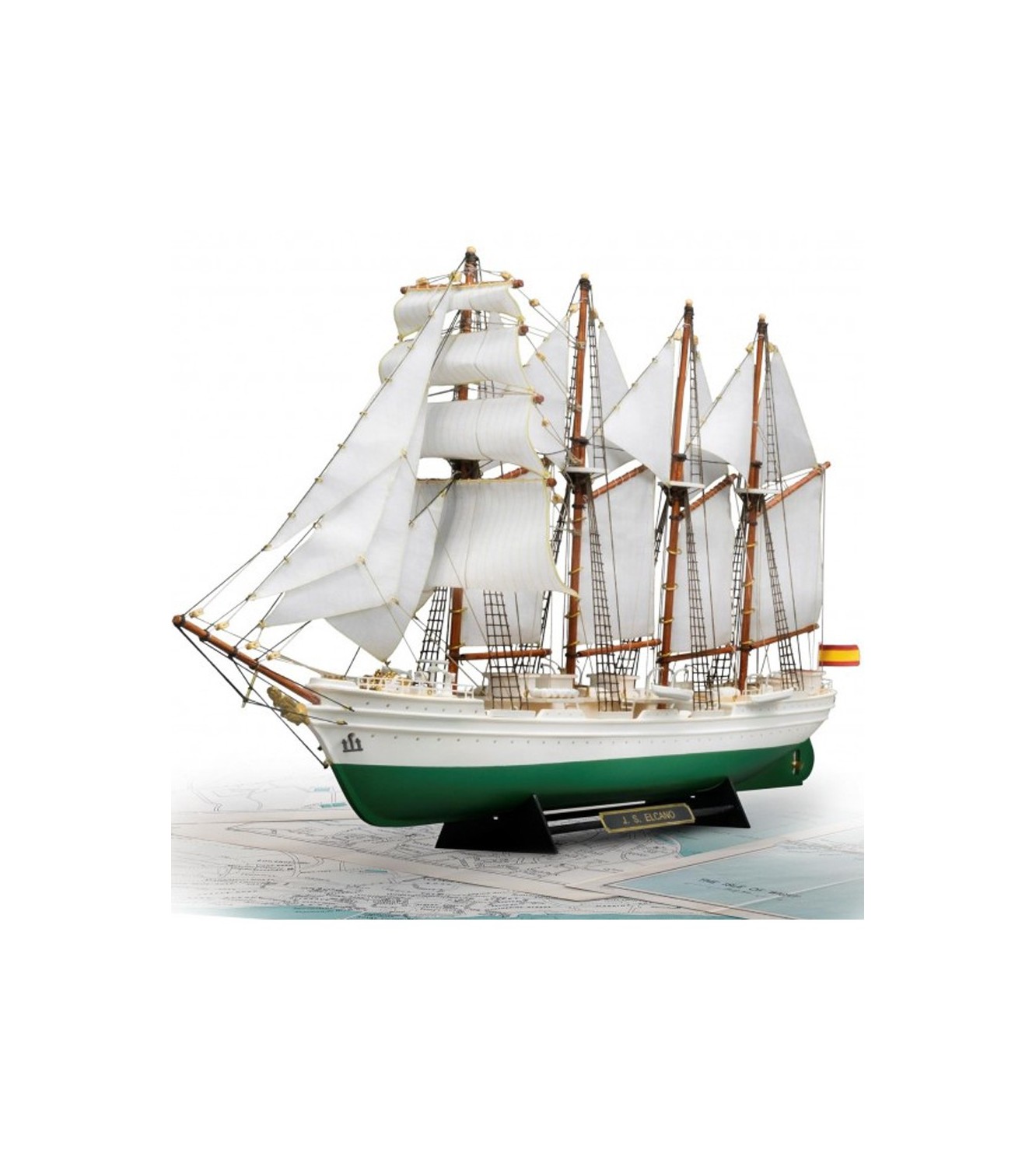 Training Ship Juan Sebastián Elcano & Esmeralda. 1:250 Wooden and Plastic Model Ship Kit