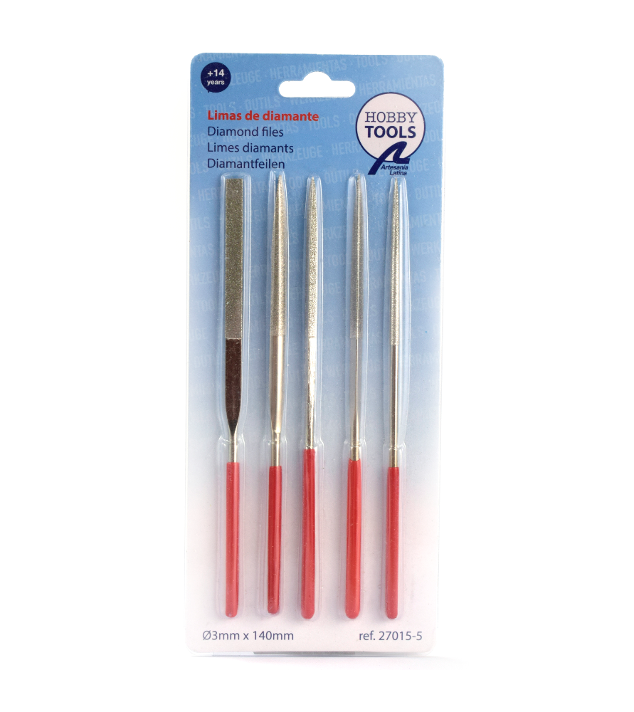 Set of 5 Diamond Files Size 140mm
