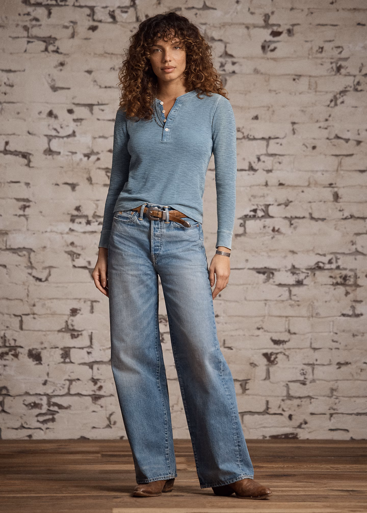 Waffel-Henley aus Baumwollstretch - RALPH LAUREN OUTLET