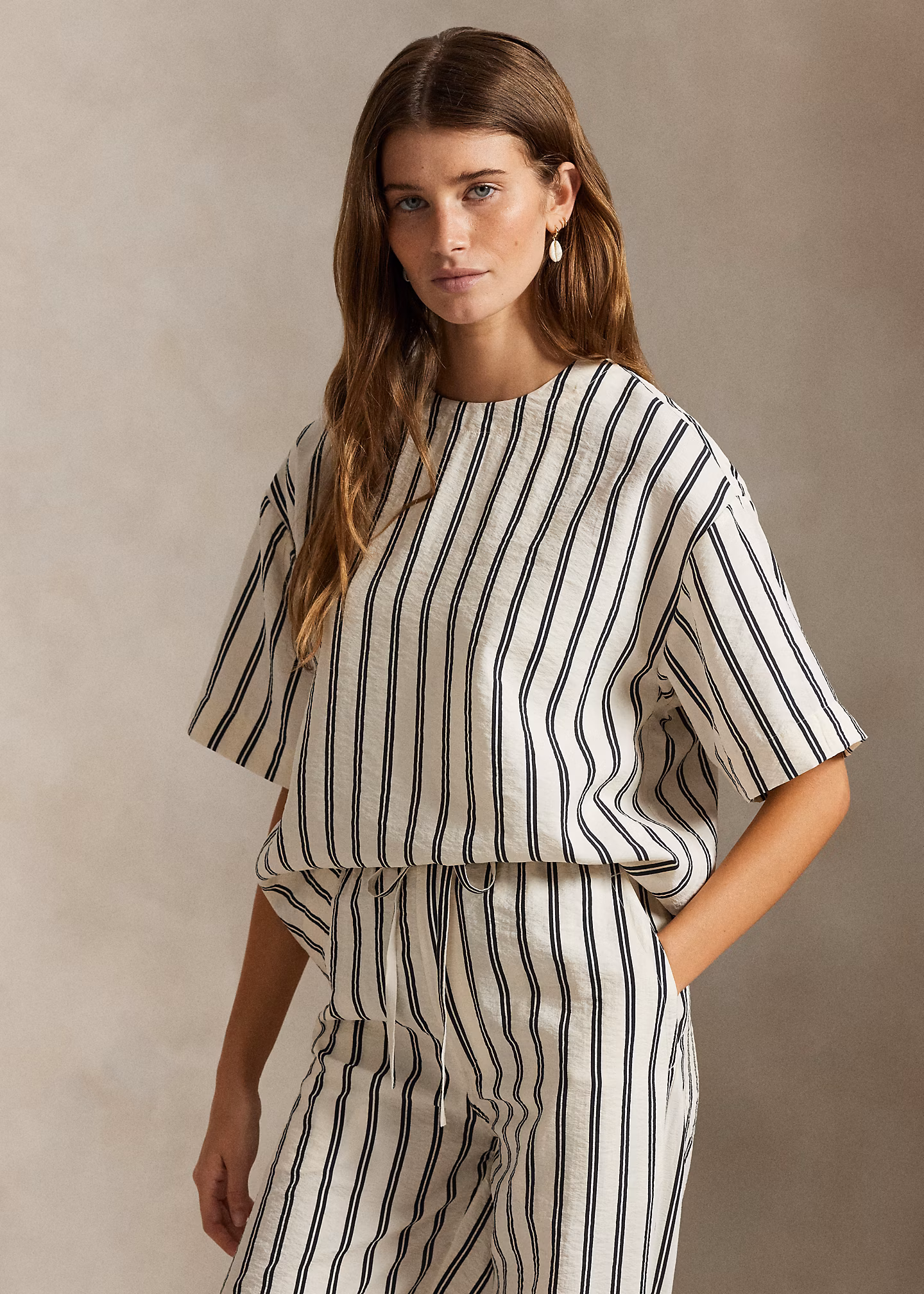 Kurzärmliges Oberteil mit Streifen - RALPH LAUREN OUTLET