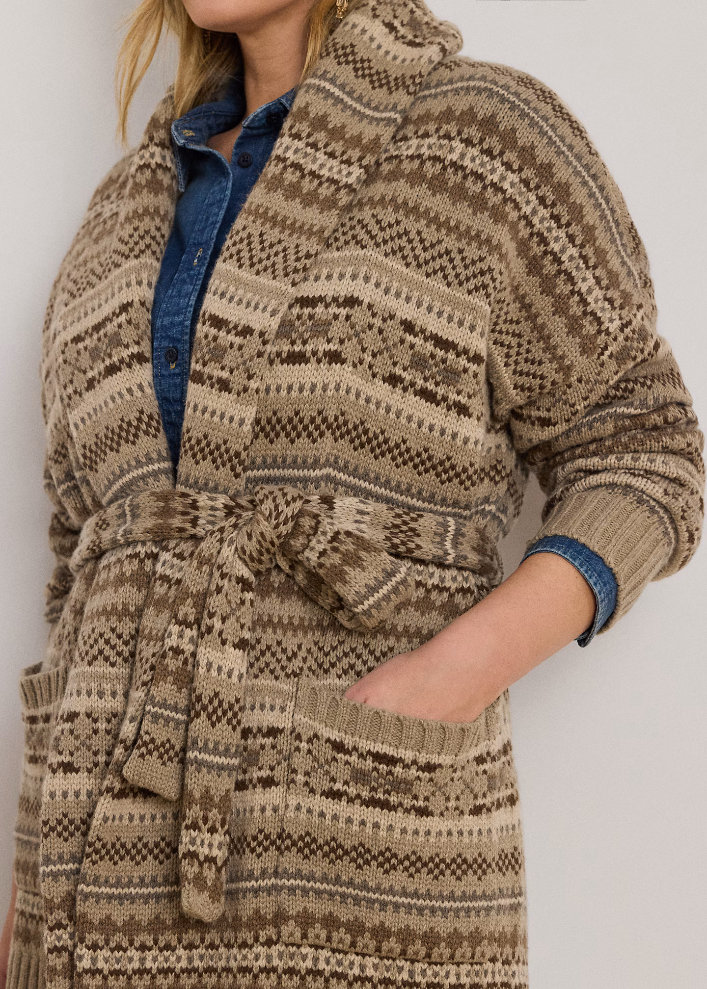 Fair-Isle-Strickjacke mit Gürtel - RALPH LAUREN OUTLET