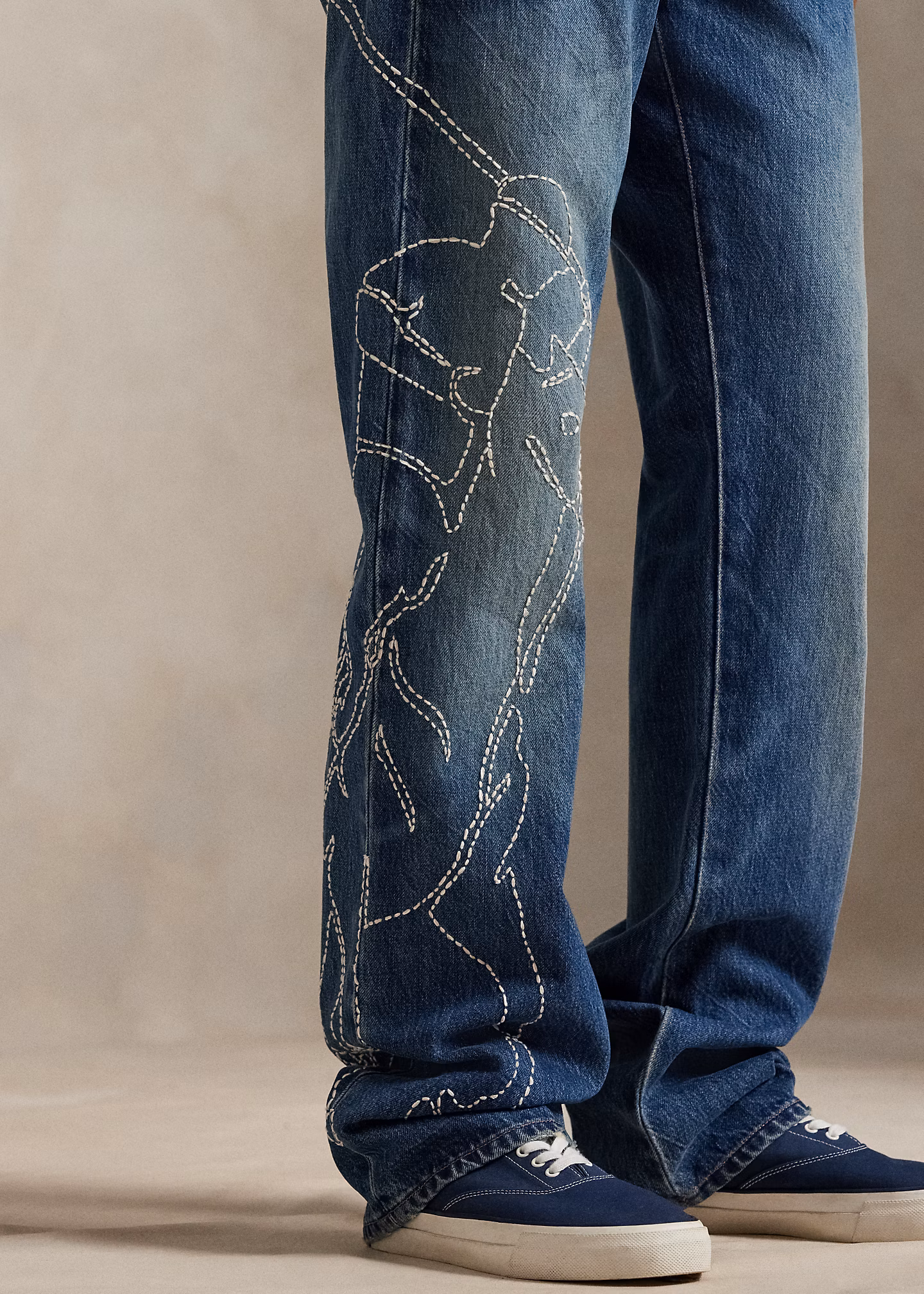 Bestickte Relaxed-Straight-Fit Jeans - RALPH LAUREN OUTLET