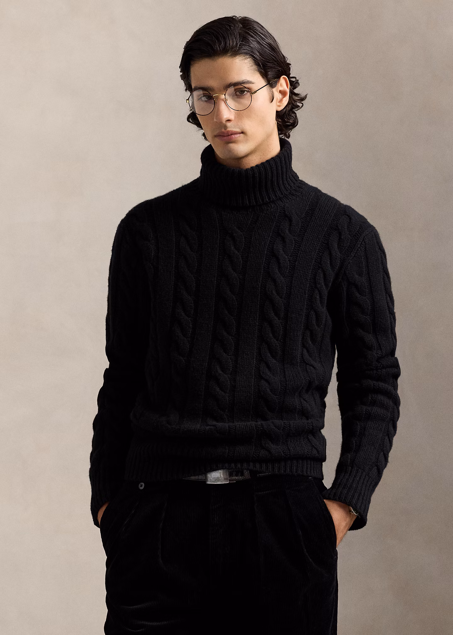 Woll-Kaschmir-Pullover mit Zopfmuster - RALPH LAUREN OUTLET