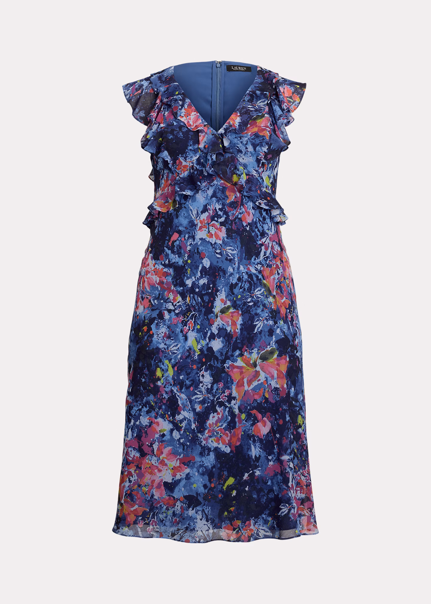 Georgette-Midikleid mit Rüschenbesatz - RALPH LAUREN OUTLET