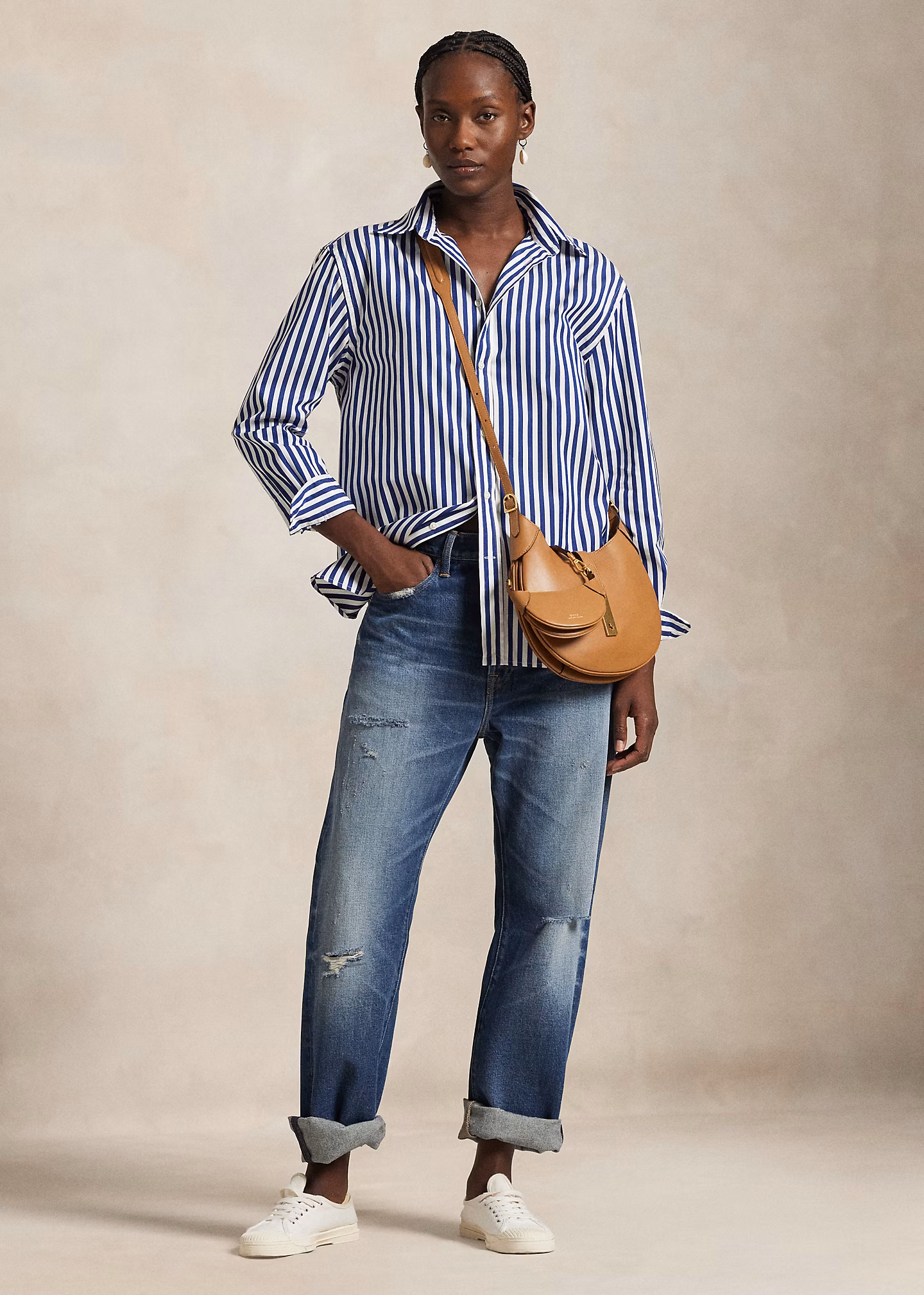 Übergroßes Baumwollhemd mit Streifen - RALPH LAUREN OUTLET