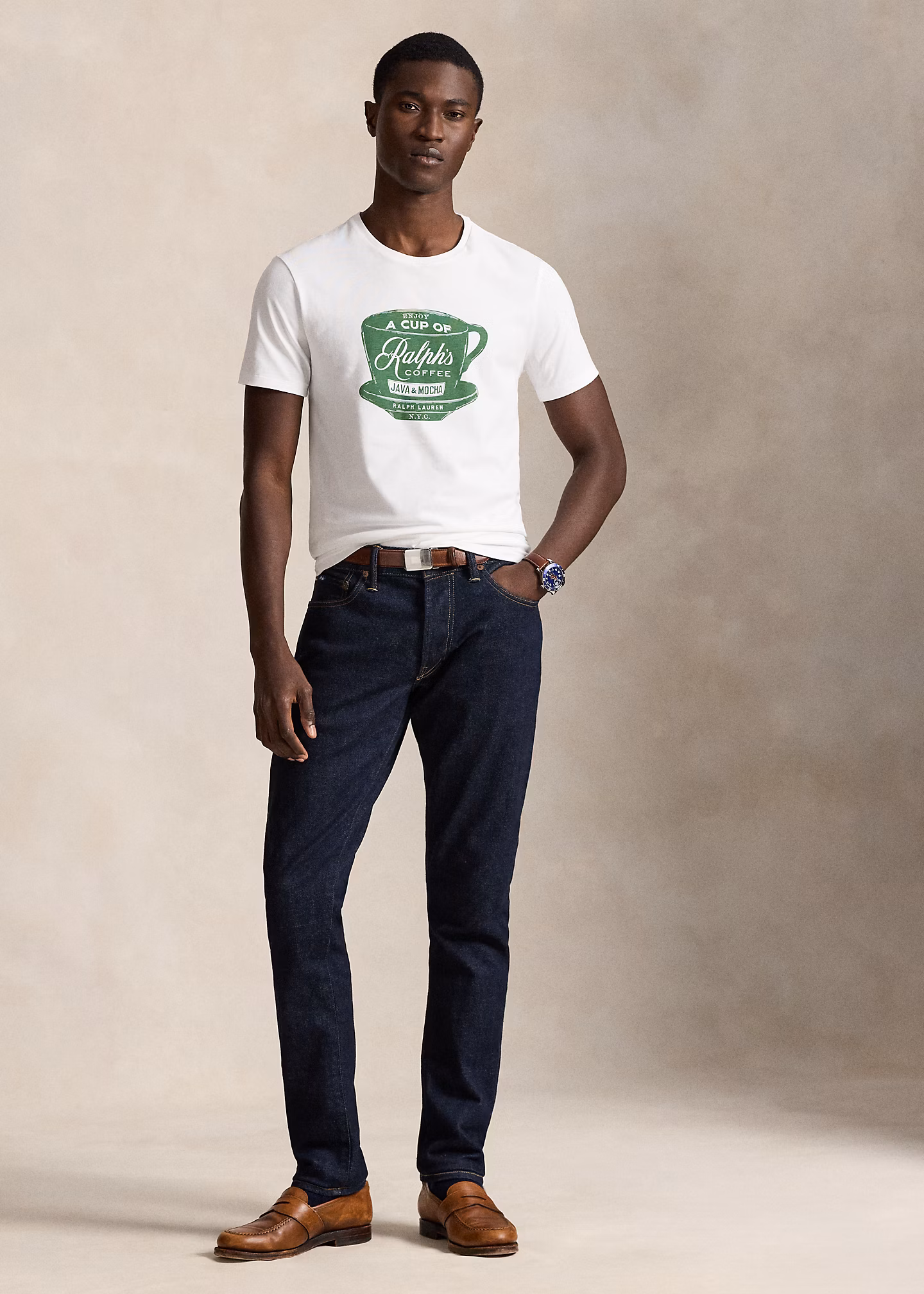 Custom-Slim-Fit T-Shirt „Ralph’s Coffee“ - RALPH LAUREN OUTLET