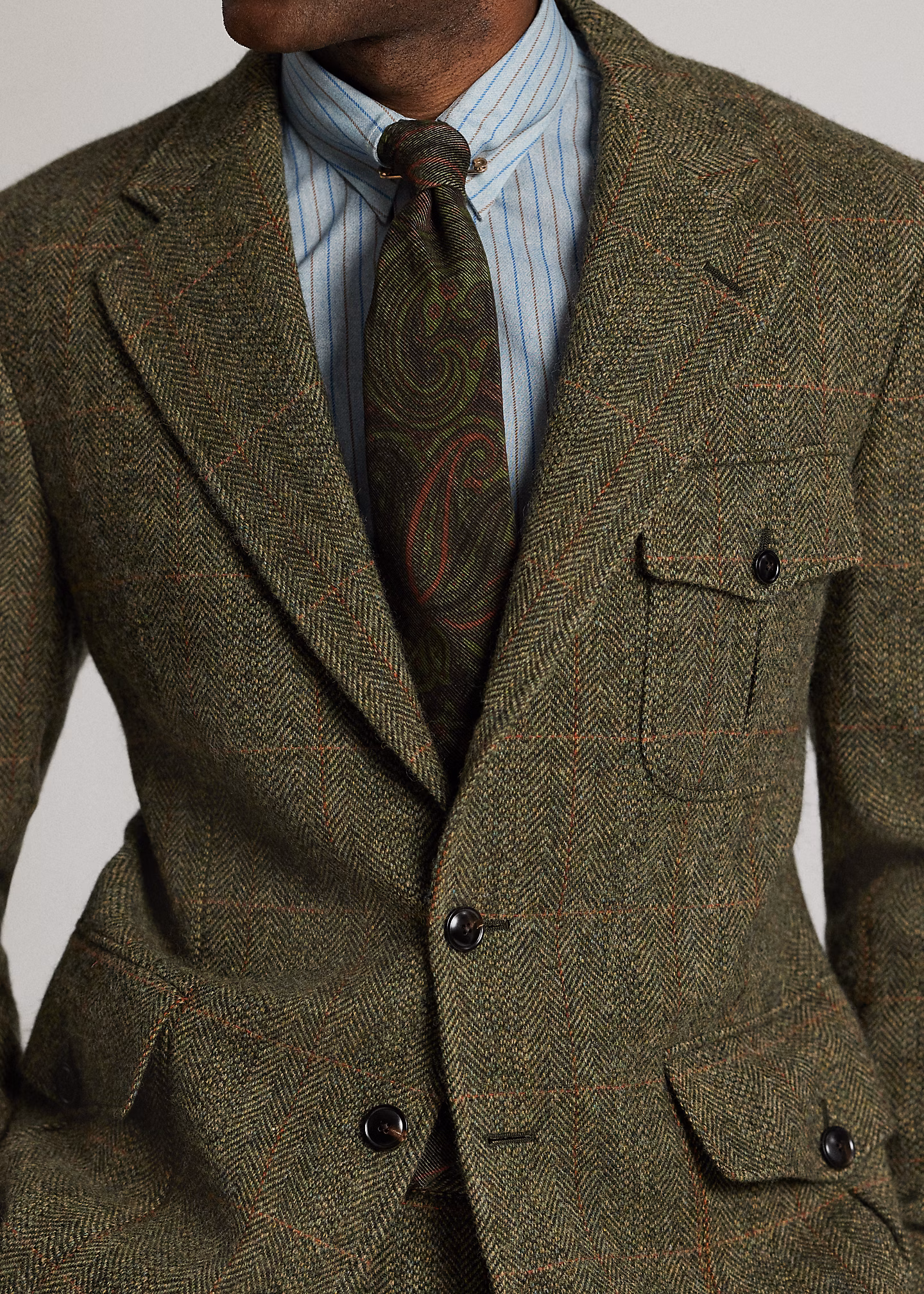 Woll-Anzugjacke mit Windowpane-Karo - RALPH LAUREN OUTLET