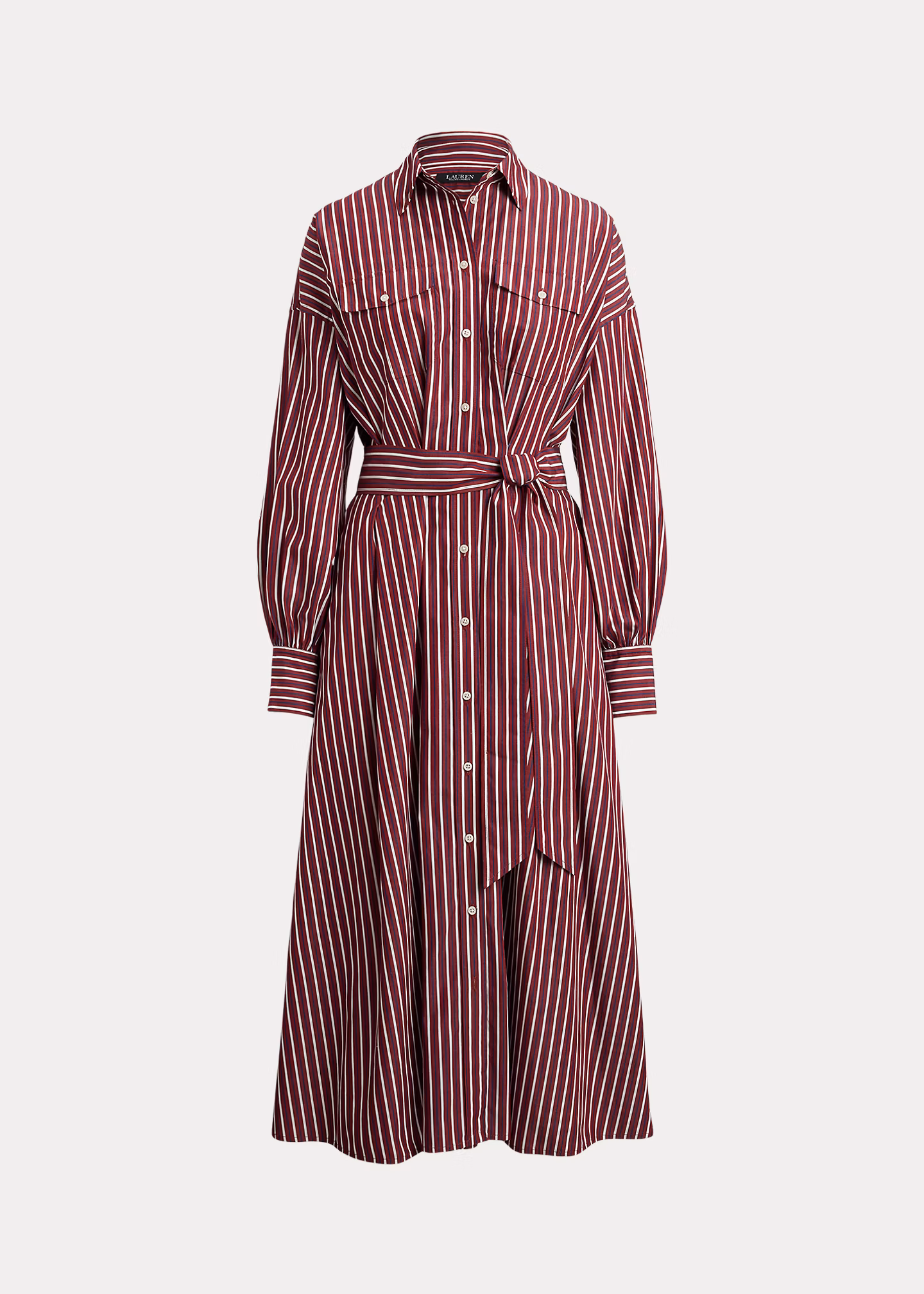 Gestreiftes Hemdkleid mit Gürtel - RALPH LAUREN OUTLET