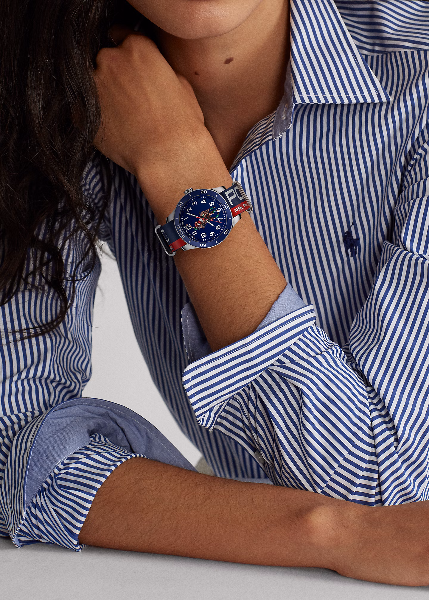 Stahl-Armbanduhr Polo Player in Blau - RALPH LAUREN OUTLET