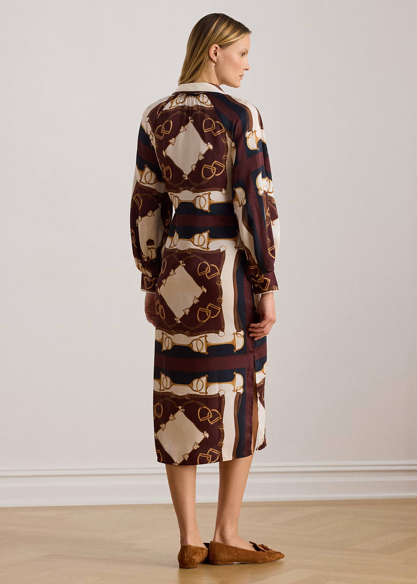 Twill-Midi-Hemdkleid mit Reitermuster - RALPH LAUREN OUTLET