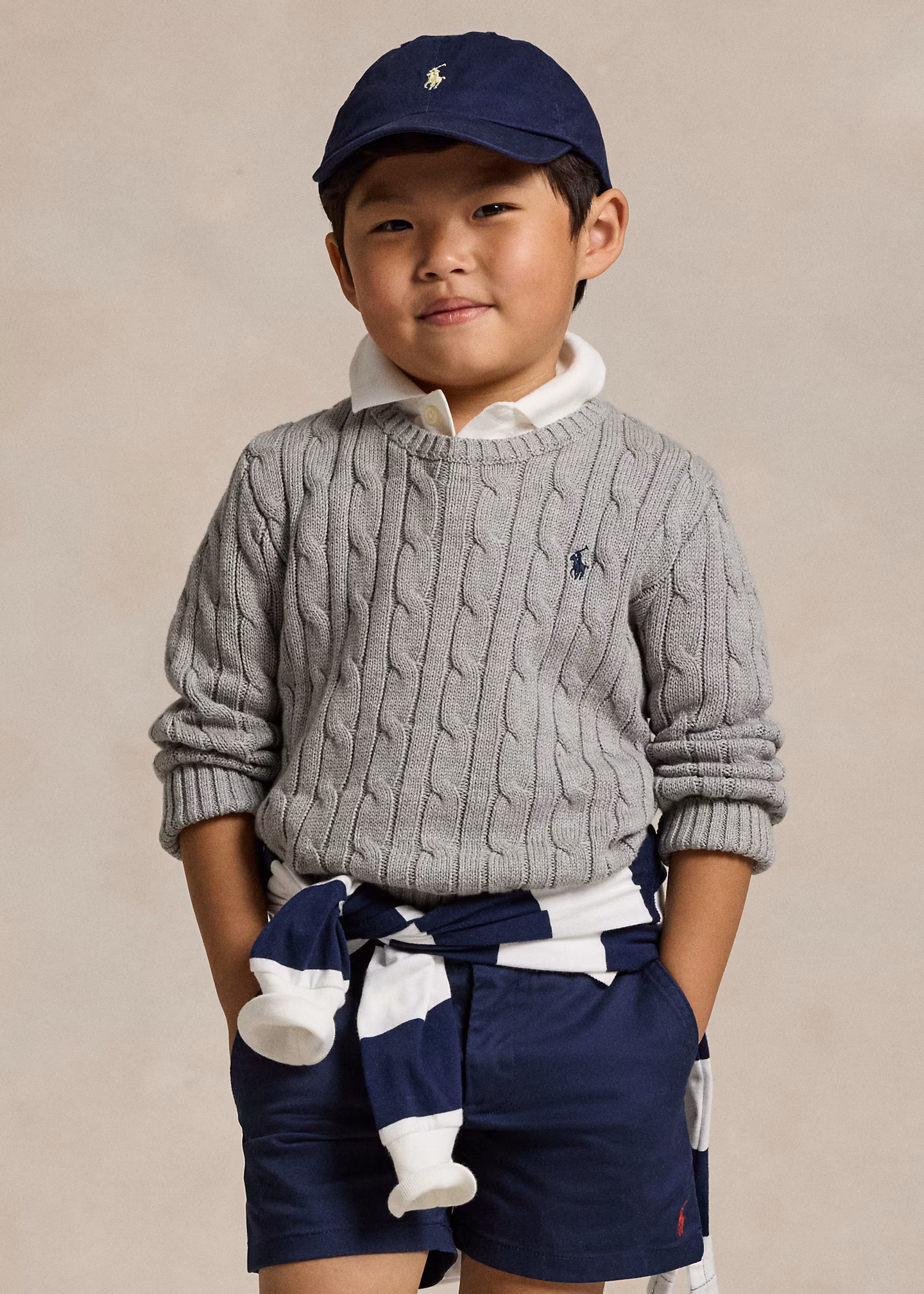 Baumwollpullover mit Zopfmuster - RALPH LAUREN OUTLET