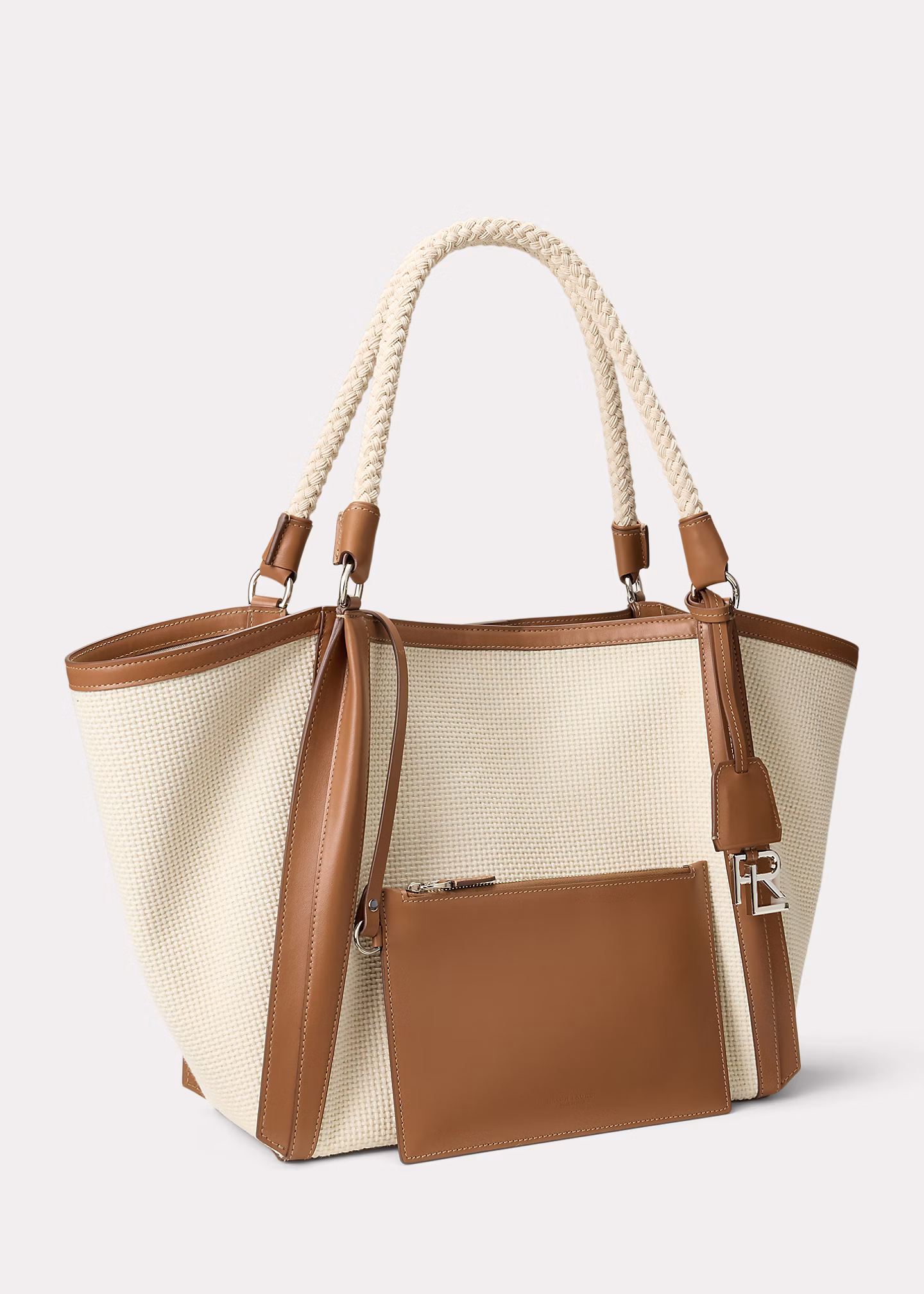 Tragetasche RL 888 mit Kalbslederbesatz - RALPH LAUREN OUTLET