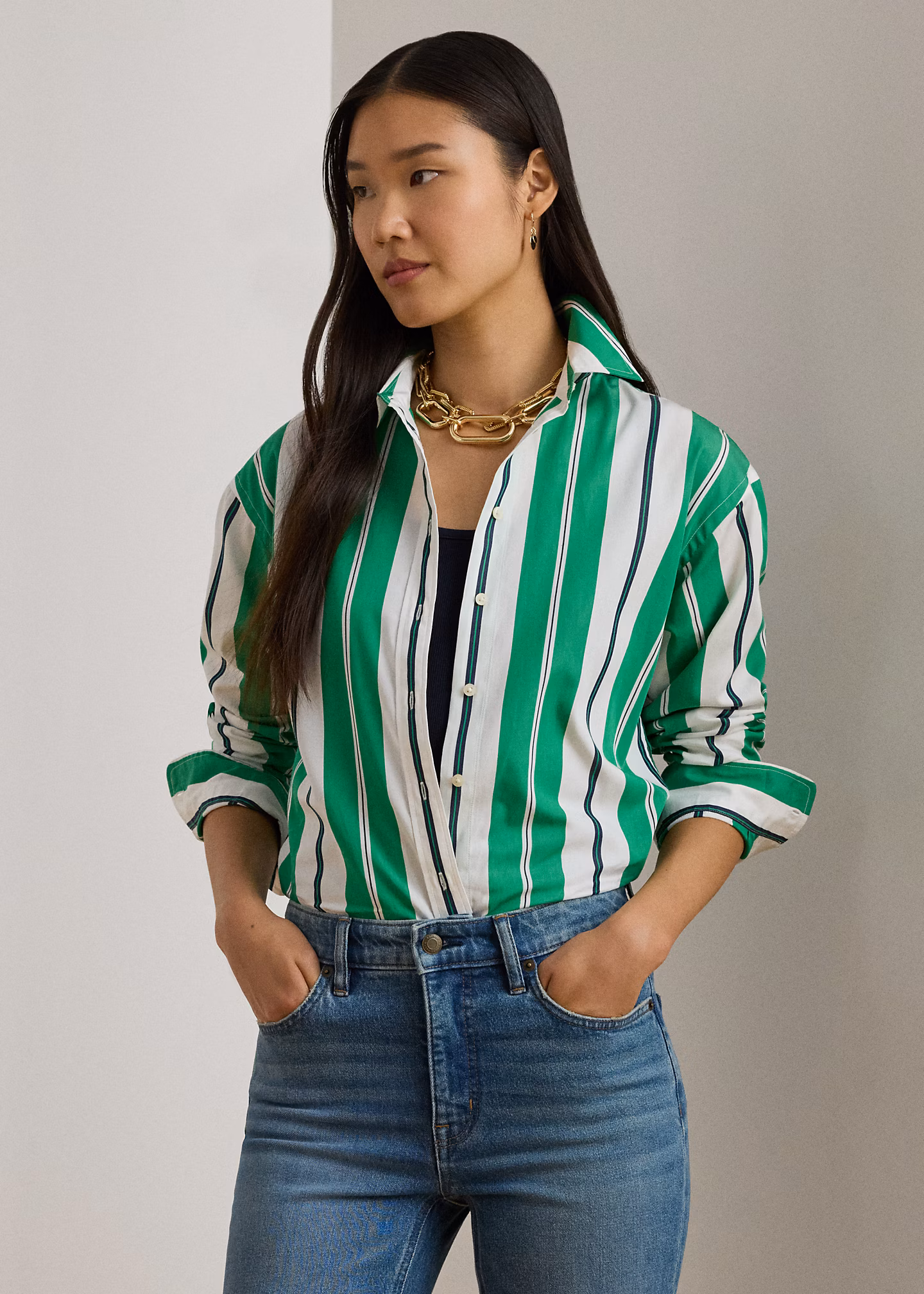 Gestreiftes Relaxed-Fit Baumwollhemd - RALPH LAUREN OUTLET